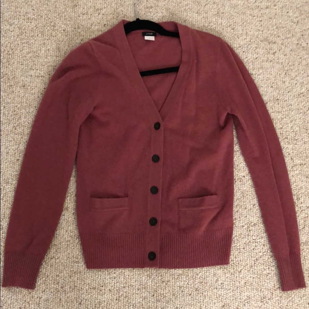 JCrew Purple Cashmere & Wool Cardigan